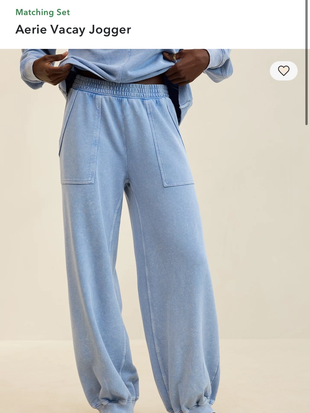 aerie Light Blue Vacay Wide-Leg Joggers